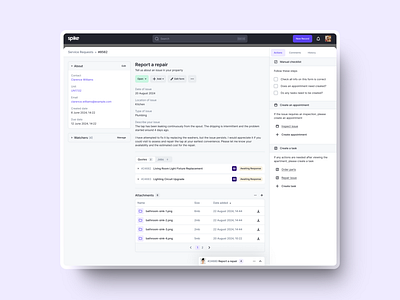 Service Requests admin communication concept dashboard design experience figma graphic design interface management product design property task management ui ui design user centered design ux web workflow efficiency