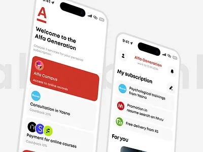 Alfa generation app bank best branding choice design image logo subscription ui ux