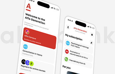 Alfa generation app bank best branding choice design image logo subscription ui ux