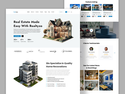 Real Estate Landing Page app branding design graphic design illustration logo typography ui ux vector