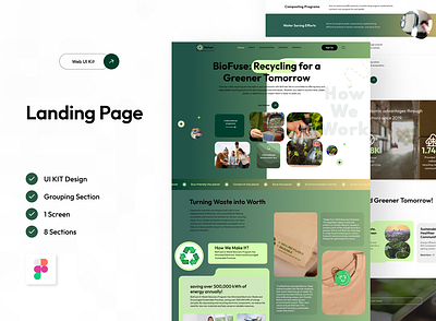 BioFuse Recycling Landing Page recycle ui landing website