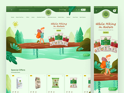 GlutenFreeFactory - Ecommerce Website Design app app design branding clean colors design ecommerce food gluten illustration mobile ui ux website