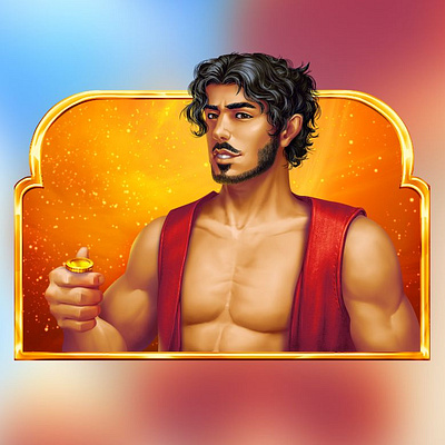 Regular symbol of the casino slot machine "Aladdin's Genie" aladdin aladdin character aladdin slot aladdin symbol aladdin themed character art character design digital art digital design gambling gambling design game art game artist game design game graphics slot design