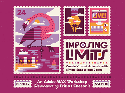 Imposing Limits - An Adobe MAX Workshop abstract adobe flamingo florida geometric illustration illustrator miami pen tool retro tutorial vector