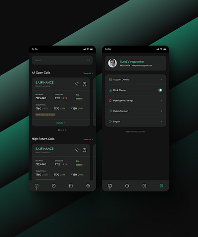 Because stalking stocks in the dark just feels cooler. 📉🌑 XD appdesign colorpalette colortheory components darkmode designsystem minimalism neutralcolor primarycolor productdesign stockmarketsleuthing uidesign uishowcase uiux