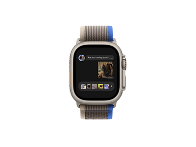 Apple Watch Ultra interface for Telegram app apple design interface ui uiux ux watch widget