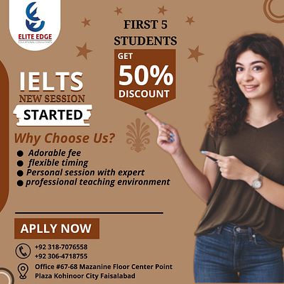 Elite Edge Ielts Session Post animation branding design graphic design ill illustration logo ui ux vector