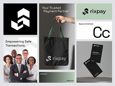 Rixpay ❇️ banking black logo branding finance finance logo fintech green logo illustration logo logo design payments