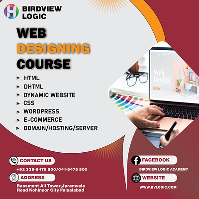 Web Designing Courses Poster Design animation branding design graphic design ill illustration logo ui ux vector