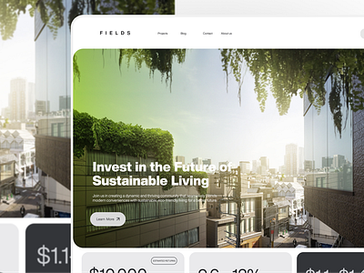 F I E L D S // Landing Page Design branding landingpage logo rental ui ux
