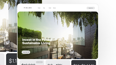 F I E L D S // Landing Page Design branding landingpage logo rental ui ux