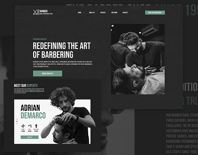 Barber Landing Page Design barber barber shop beauty haircut landing page saloon ui web design website