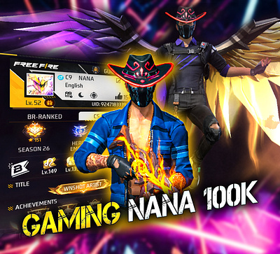 freefire cover image editing lul gaming nana gaming nana gaming 100k