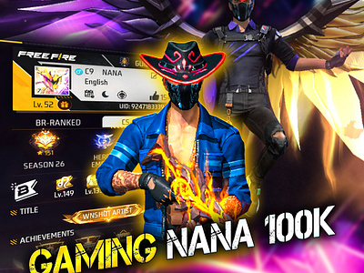 freefire cover image editing lul gaming nana gaming nana gaming 100k