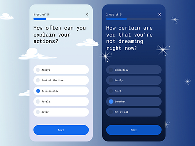 Dreamy Survey Daily UI Aug 28 '24 app design mobile ui ux