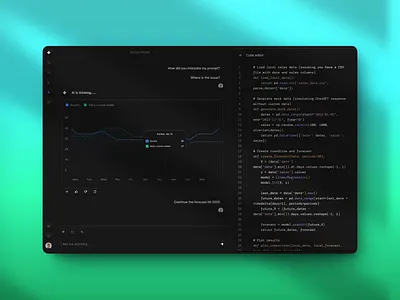 AI code editor ai code cursor dark dashboard data white
