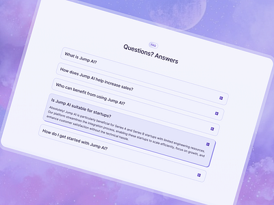 Jump AI - Faq Section branding design faq faq section frequently asked questions illustration interaction design logo mobile app product design ui ui design uiux user experience user interface ux design web design website website design