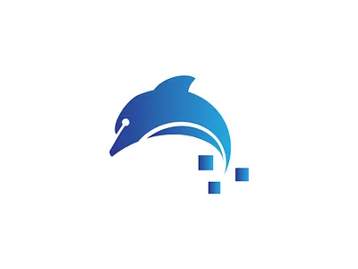 Dolphin Digital Logo animal app aquatic blue branding digital dolphin fish internet life logo modern network ocean sea splash technology vector water web