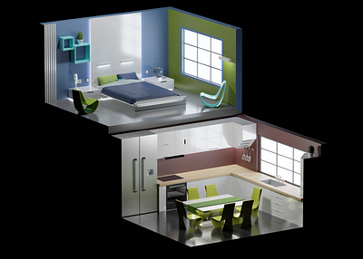 3D mini rooms 3d room 3d visualization blender 3d