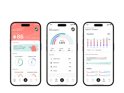 Nutrition coach app app branding dashboard design design graphic design illustration landing page design logo ui uiux web design