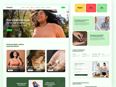 Embrace Website Design branding clinical daily ui diet fitness fitness website graphic design health health care landing page medicine online platform product design service skin care therapy uiux design web design weight loss well being