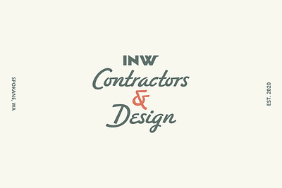 INW Contractors & Design Brand Identity brand identity branding custom font logo typography