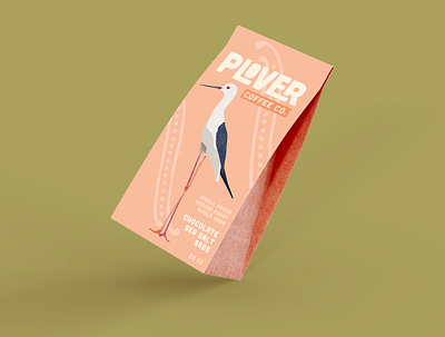 plover coffee illustration and branding bird brand design branding bright coffee colorful concept design illustration java logo package playful plover surfer vector west coast