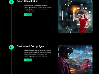 HandPicked Custom Metaverse Marketing Solutions Section design graphic design illustration logo typography ui ux website design