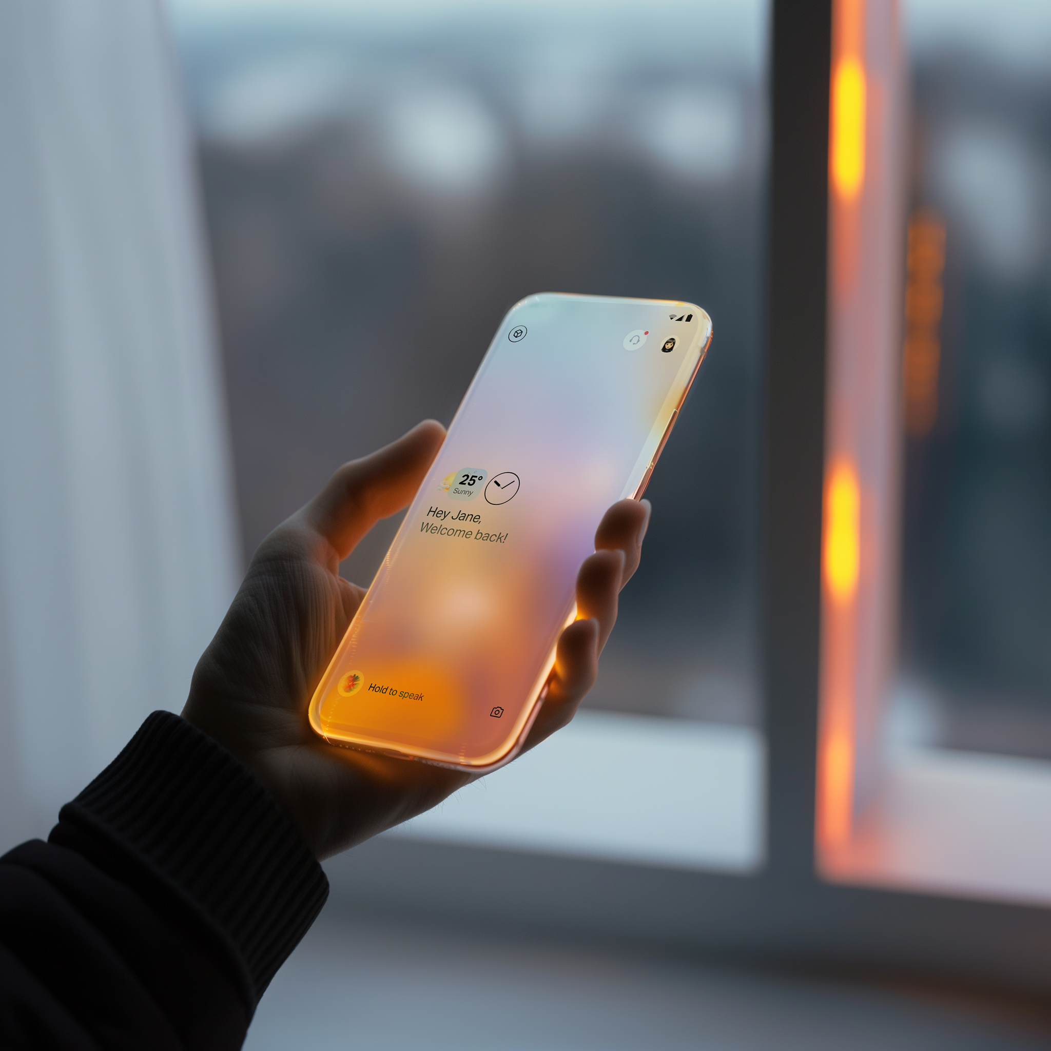 Example of Glowing Home screen for Natural AI by Gleb Kuznetsov