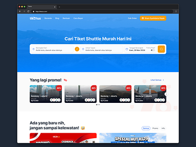Tiketux Redesign app booking landing page ui website
