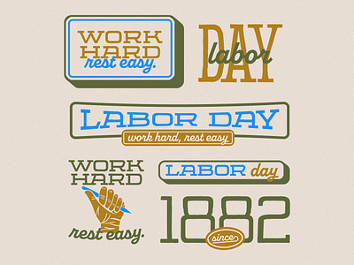 Labor Day Brand Design artist camp hand holiday labor day outdoors retro usa vintage weekend work