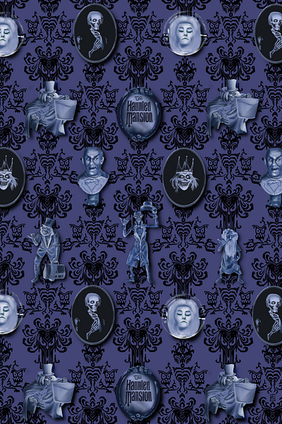 Haunted Mansion Wrapping Paper illustration