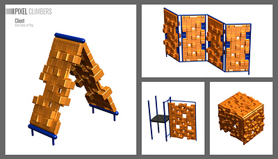 Pixel Climbers concept development conceptual renderings design function exploration manufacturing design part design product assemblies product design