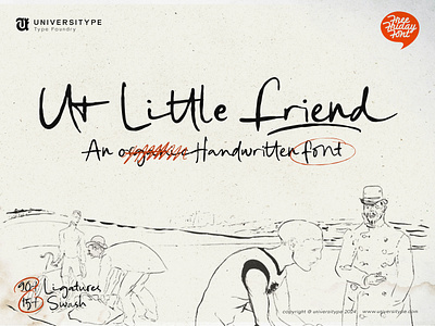 Free Font - UT Little Friend: Playful & Warm Handwritten Font behance design design inspiration dribbble font free font free typography grpahic design handwritten font inspiration playful playful font type design typeface typography university universitype