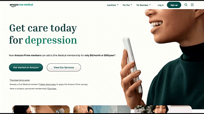 One Medical Redesign (Daily UI Challenge #3) amazon animation beginner dailyui designer hero landing medical redesign