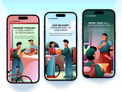 Onboarding Concept - Restaurant Delivery app app mobile apptutorial deliciousdelivery deliveryappguide easysetup enjoyyourmeal food app fooddelivered fooddeliveryapp mobileordering onboarding onboarding app restaurantdelivery smoothonboarding