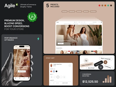 Agile - Shopify Theme ecommerce fashion furniture glasses mobile reponsive serums shopify shopify store shopify template shopify theme swimwear ui website