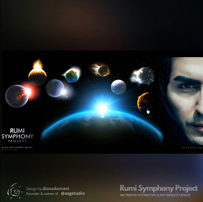 The Rumi Symphony Project 3d animation flash hafez nazeri motion design motion graphics multimedia rumi symphony ui uiux web design web development website website development