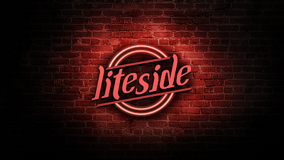 Liteside - Bar Neon Sign Logo 2017 bar branding brick logo neon pub sign