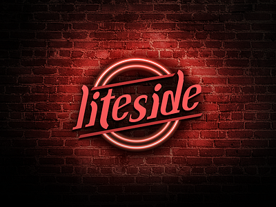 Liteside - Bar Neon Sign Logo 2017 bar branding brick logo neon pub sign