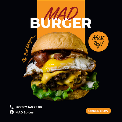 MAD Burger branding graphic design social media ads