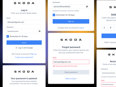 Login & Signups forgot password form google login password signup ui