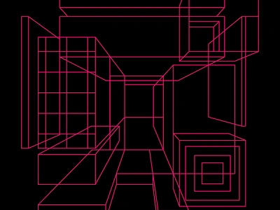 Pink Line Room black blackpink blockchain branding clean design digital editorial icon illustration line minimal nft perspective pink tezos ui vector web3 wireframe