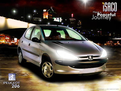 PEUGEOT® 206 Poster automotive car design graphic design ikco industrial photography isaco photo manipulation photography poster poster design