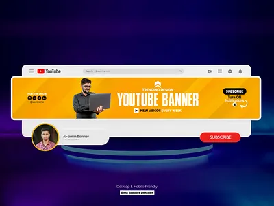 Abstract Youtube Banner Design abstract banner channel channel art cover header logo new channel youtube youtube banner youtube banner design