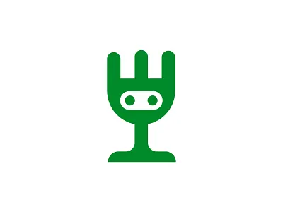 Dining, Bar, Bot logo concept ai bar beer bot branding design dining drink food for sale unused buy fork glass icon illustration logo logo design restaurant robot