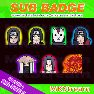 Twitch sub badges Uchiha Itachi pack akatsuki anbu animated emotes anime design emotes illustration itachi emotes itachi sub badges itachi uchiha naruto naruto emotes naruto sub badges ninja sub badges sasuke sub badge susano susanoo twitch sub badges uchiha itachi