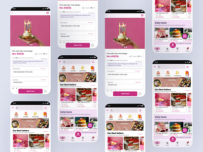 Product Page Of E- Commerce App application cake design e commerce app homepage mobile app product page ui