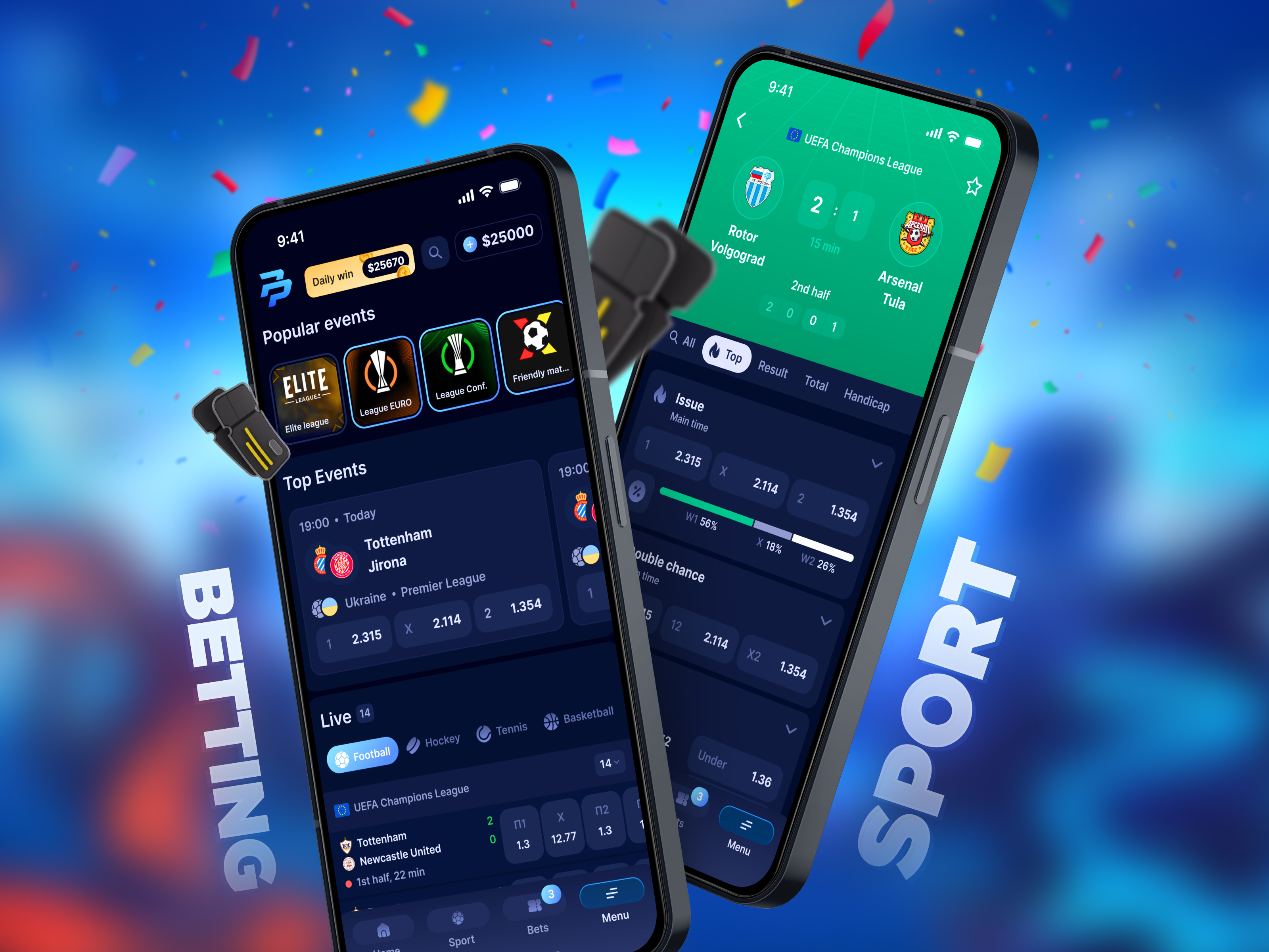 Example of Sports Betting (Desktop/Mobile)