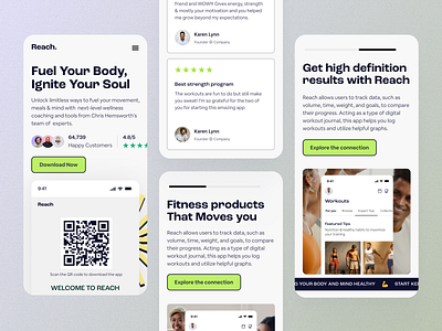 Reach. Fitness App (Responsive Version) 2024 animation branding. dailyui designer digitalmarketing. dribbble graphic design homepage design instagram landing page logo marketingstrategy. seo socialmediamarketing startupbusiness startups turjadesign uidesign uiinspiration webdesigner